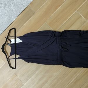 Bobi Cotton Tank Romper with pockets! Navy -Sm